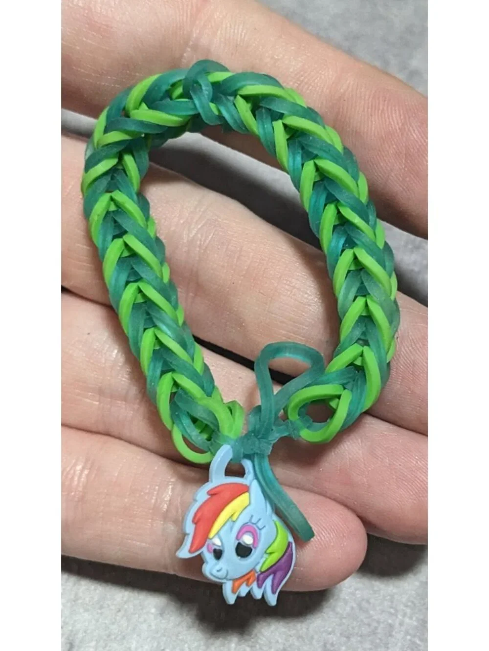Kidcore Y2K Rainbowcore Rainbow Dash Loom Band Charm Bracelet